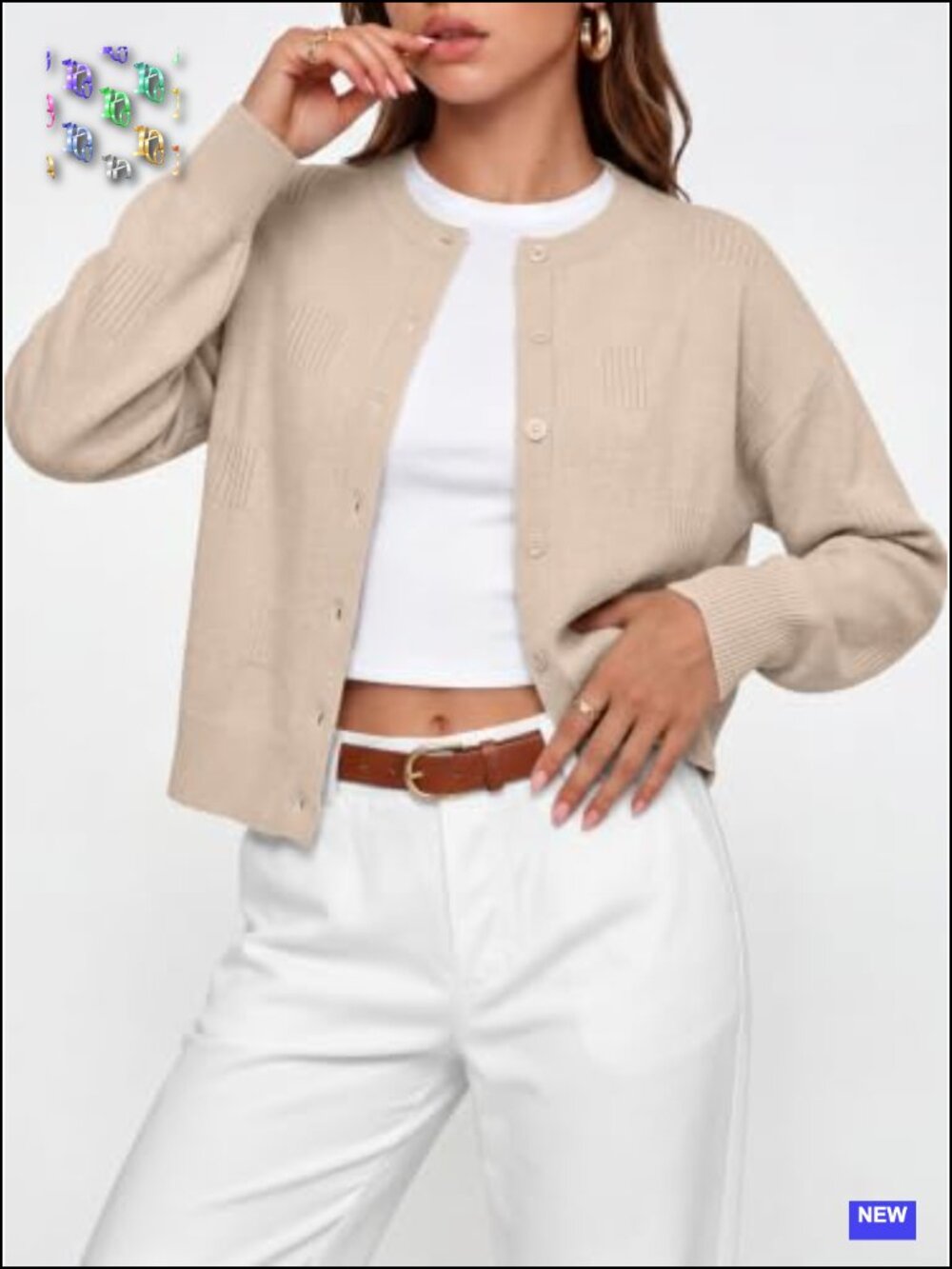 Cardigan Sweaters for Women Button Up Textured Knit Dressy Casual Classic Long - Picture 4 of 6